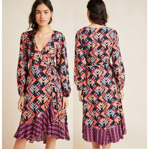 Porridge Clothing By Anthropologie Women's Amity Wrap Dress Size Small New‎ NWT